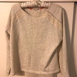 Cream and lace embellished top